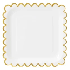 Blue Panda 48 Pack Square White And Gold Paper Plates With Foil Scalloped Edges For Wedding, Bridal Shower, Birthday, 7 In 6 Blue Panda 48 Pack Square White And Gold Paper Plates With Foil Scalloped Edges For Wedding, Bridal Shower, Birthday, 7 In -Juvale GUEST 60209146 c47d 4183 b4c9 074a68e7afaa