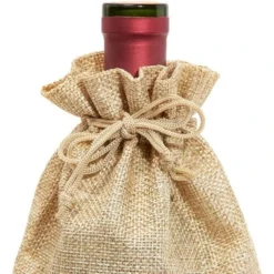Juvale 24-Pack Burlap Wine Gift Bag With Jute Drawstring, Natural Linen Wine Bottle Wrapping Holder For Anniversary Wedding Events, 14" X 6" -Juvale GUEST 60a7215a 86b0 4b15 83d9 00c496464fe6