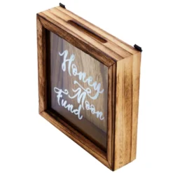 Juvale Wood Cursive Honeymoon Fund Box Wedding Gifts, Wall Mounted Shadow Piggy Bank, Newly Wed Rustic Home Decoration, Vacation Supplies, 7 X 7 In -Juvale GUEST 625fcc83 8b0a 47f2 80b2 0b32031d1c6d