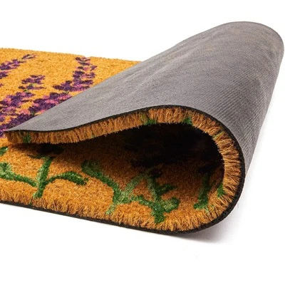 Juvale Floral Spring Coir Door Mat For Front Door, Entryway, 17x30 Lavender Flower Outdoor Welcome Mat For Garden, Garage, Patio, Home, Porch Decor 3 Juvale Floral Spring Coir Door Mat For Front Door, Entryway, 17x30 Lavender Flower Outdoor Welcome Mat For Garden, Garage, Patio, Home, Porch Decor - Image 3
