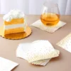 Blue Panda 100 Pack Disposable White And Gold Cocktail Napkins For Wedding Reception, Bridal Shower, 5 X 5 In, 3-Ply