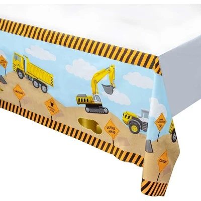 Blue Panda 6-Pack Disposable Plastic Rectangular Tablecloth Construction Themed Table Covers 54 X 108" 3 Blue Panda 6-Pack Disposable Plastic Rectangular Tablecloth Construction Themed Table Covers 54 X 108" - Image 3