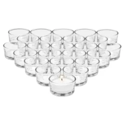 Juvale 24 Pack Clear Glass Short Tealight Candle Holders For Table Centerpieces, Wedding Receptions, Party Decorations, Restaurant Tables, 1 X 2 In -Juvale GUEST 6397c811 ee10 4b74 837c 294c36b4dfb9
