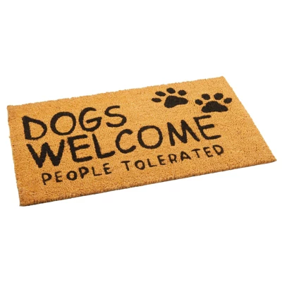 Juvale Dog Coir Doormat, Dogs Welcome People Tolerated, Natural Outdoor Door Mat For Porch (30 X 17 In) 6 Juvale Dog Coir Doormat, Dogs Welcome People Tolerated, Natural Outdoor Door Mat For Porch (30 X 17 In) - Image 6