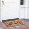 Juvale Floral Spring Coir Door Mat For Front Door, Entryway, 17x30 Lavender Flower Outdoor Welcome Mat For Garden, Garage, Patio, Home, Porch Decor