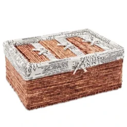 Set Of 5 Brown Woven Storage Nesting Baskets For Closet Organization, Bathroom Shelves, Pantry, Vanity, Bathroom, Small, Rectangular, 3 Sizes 13 Set Of 5 Brown Woven Storage Nesting Baskets For Closet Organization, Bathroom Shelves, Pantry, Vanity, Bathroom, Small, Rectangular, 3 Sizes -Juvale GUEST 668a33da 2d7c 4251 8f03 6d77f4c54326