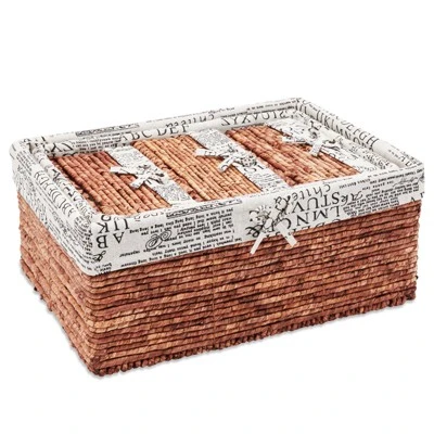 Set Of 5 Brown Woven Storage Nesting Baskets For Closet Organization, Bathroom Shelves, Pantry, Vanity, Bathroom, Small, Rectangular, 3 Sizes 6 Set Of 5 Brown Woven Storage Nesting Baskets For Closet Organization, Bathroom Shelves, Pantry, Vanity, Bathroom, Small, Rectangular, 3 Sizes - Image 6