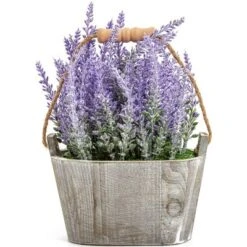 Artificial Lavender Fake Flower Plant In Rustic Oval Wooden Box For Decorations 12 Artificial Lavender Fake Flower Plant In Rustic Oval Wooden Box For Decorations -Juvale GUEST 6ad90349 15c5 4b63 b6f3 70cb6ed16f78