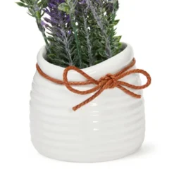Juvale Artificial Lavender Flowers In Ceramic Vase For Bathroom Decor (9 X 3.3 In) -Juvale GUEST 6bca62b4 2076 473b a45b 8aa889360250