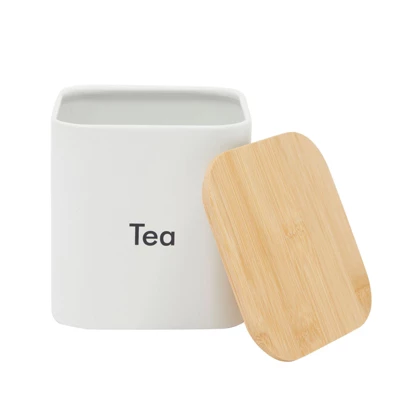 Juvale 3 Piece Set Sugar Tea Coffee Kitchen Canister Set, White Stainless Steel Containers With Bamboo Lids (54 Oz) 3 Juvale 3 Piece Set Sugar Tea Coffee Kitchen Canister Set, White Stainless Steel Containers With Bamboo Lids (54 Oz) - Image 3