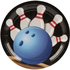 Juvale Kids Bowling Birthday Party Supplies Set - Plates, Knives, Spoons, Forks, Napkins, And Cups, Serves 24