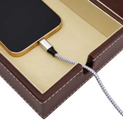 Juvale Mens Valet Tray, Brown Faux Leather Nightstand Organizer With 6 Compartments For Phone, Wallet, Keys, Catchall Dresser Storage, 13.9x9.5x1.6 In -Juvale GUEST 6ed9b42f 3100 4891 97c0 38833728706e