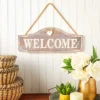 Juvale Rustic Hanging Wooden Welcome Sign For Front Door (17 X 6.75 Inches)