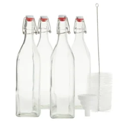 Juvale 4 Pack Square Flip Top Glass Bottle 32 Oz With Cleaning Brush And Silicone Funnel For Homemade Brew, Drinks, Crafts 13 Juvale 4 Pack Square Flip Top Glass Bottle 32 Oz With Cleaning Brush And Silicone Funnel For Homemade Brew, Drinks, Crafts -Juvale GUEST 71b62e88 db8b 400f a705 b9ba1878d89e