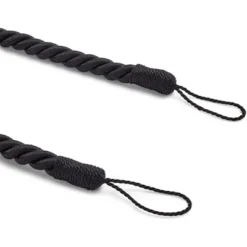 4-Pack Black Cotton Window Curtain Tiebacks Tie Back With 8 Hooks, 26" Holdbacks Rope For Drapes -Juvale GUEST 7242d322 ac6b 406e ba6c 6d165d1f280d