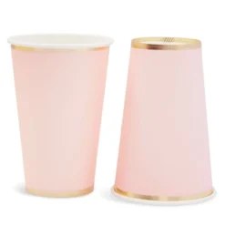 Juvale 50-Pack Light Pink Disposable Paper Cups With Gold Foil 12 Oz Party Supplies -Juvale GUEST 73665cc3 5691 49a9 9dcd 3794367f23c6