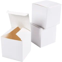 100 White Gift Box Wrapping Paper Container W/ Lid For Party Wedding Favor 3x3x3 -Juvale GUEST 73768582 7f5b 4281 8615 ccace27cf766