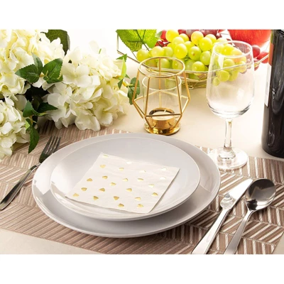 Juvale 50 Pack Gold Heart Cocktail Disposable Paper Napkins Party Supplies, 5 X 5 Inches 1 Juvale 50 Pack Gold Heart Cocktail Disposable Paper Napkins Party Supplies, 5 X 5 Inches