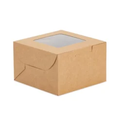 Juvale 50 Pack Individual Pastry Boxes With Window For Bakery Supplies, 4x4-Inch Kraft Dessert Containers For Muffins -Juvale GUEST 75b73101 1262 40b2 9947 2d53151136cc