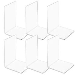 Juvale 6 Pack Acrylic Bookends For Shelves, Clear Book Ends L Shaped Book Stoppers For Office & Home, 4.5 X 7.1 In -Juvale GUEST 764b8e1d 75b9 4010 8b15 dfc71dc95395