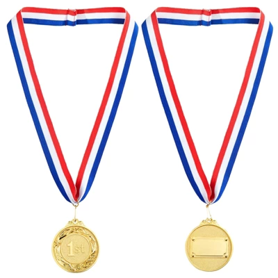 Juvale 6-Pack Gold Round Metal 1st Place Medals For All Ages, Participation Awards With 16 Inch Ribbon For Sports, Tournaments, Competitions, 2.5 In 7 Juvale 6-Pack Gold Round Metal 1st Place Medals For All Ages, Participation Awards With 16 Inch Ribbon For Sports, Tournaments, Competitions, 2.5 In - Image 7