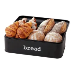 Juvale Stainless Steel Bread Box For Kitchen Countertop, Large Black Bin For 2 Loaves, English Muffins, 16.75x9x6.5 In 10 Juvale Stainless Steel Bread Box For Kitchen Countertop, Large Black Bin For 2 Loaves, English Muffins, 16.75x9x6.5 In -Juvale GUEST 788d8521 655f 4589 a2bc a51a72c68ac4