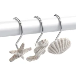 Juvale 12 Pack Beach Shower Curtain Hooks, Decorative Ocean Themed Design With Seahorses, Starfish, And Seashells -Juvale GUEST 794db886 dae4 4a25 a315 5db344966d01