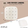 Juvale 200 Pack Square Air Fryer Sheet Liners, Perforated Parchment Paper, White, 8.5"