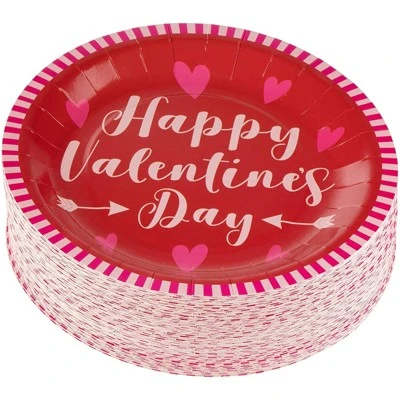 Juvale 80 Pack Happy Valentine's Day Disposable Paper Plates, Party Supplies, 9 In 4 Juvale 80 Pack Happy Valentine's Day Disposable Paper Plates, Party Supplies, 9 In - Image 4
