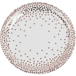 Juvale 48-Pack Metallic Rose Gold Foil Polka Dot Disposable Paper Plates Party Supplies, 9 Inch -Juvale GUEST 7e4e5006 9b4f 47d3 a4d5 65d24dc2ba96