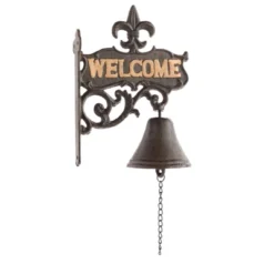 Juvale Cast Iron Bell, Welcome Entry Door Bell, Antique Doorbell Decoration, Black, 6.7 X 8.9 X 0.8 In -Juvale GUEST 80acc3dd dcc1 4e6e bc2e 8bacf0d919b3