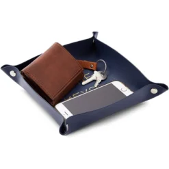 Juvale Leather Catchall Valet Decorative Tray For Phone, Keys, Wallet (Navy Blue, 6.9 X 2.2 In) -Juvale GUEST 824ee98a c003 41db 9de4 edefb2483553