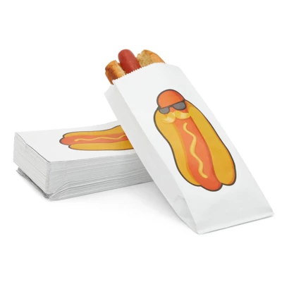 Juvale 100 Pack Hot Dog Paper Holders Bags, Foil Sleeve Wrappers For 4th Of July BBQ Gathering, Disposable, 4 X 8 X 2 In 5 Juvale 100 Pack Hot Dog Paper Holders Bags, Foil Sleeve Wrappers For 4th Of July BBQ Gathering, Disposable, 4 X 8 X 2 In - Image 5