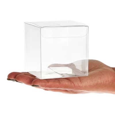 Juvale 50-Pack 3x3x3 Clear Boxes, Small Plastic Gift Boxes For Wedding Favors, Bridal And Baby Showers, Birthdays, Easter 4 Juvale 50-Pack 3x3x3 Clear Boxes, Small Plastic Gift Boxes For Wedding Favors, Bridal And Baby Showers, Birthdays, Easter - Image 4