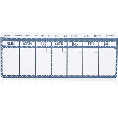 4 Packs Magnetic Dry Erase Polka Dot Refrigerator Calendar Reminders To Do List For Whiteboards Fridges Lockers, White Blue, 11 X 4.2 Inches 4 4 Packs Magnetic Dry Erase Polka Dot Refrigerator Calendar Reminders To Do List For Whiteboards Fridges Lockers, White Blue, 11 X 4.2 Inches - Image 4