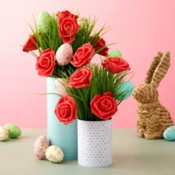 Juvale 100 Pack Red Foam Roses, 3 Inch Stemless Artificial Flowers For Crafts, Wall Decorations, Wedding Receptions, Faux Bouquets, Spring Decor -Juvale GUEST 830fa563 9c2c 428b b494 8f01140ec4d3