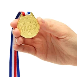 Juvale 12 Pack Gold Winning Participation Medal Awards For Contests With Neck Ribbon For Sports, Competitions, Olympic Style, Metal, 1.5 In -Juvale GUEST 83b344de f71c 463c b424 87a068556c11