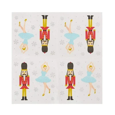 Juvale 100-Pack Nutcracker Princess Disposable Paper Cocktail Napkins, Christmas Holiday Party Supplies 3 Juvale 100-Pack Nutcracker Princess Disposable Paper Cocktail Napkins, Christmas Holiday Party Supplies - Image 3