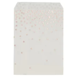 Juvale 100 Pack White Paper Treat Bags, Party Favor Bags For Birthday & Wedding Cookie, Goodie & Gifts, Rose Gold Foil Dots 5 X 7.5 In -Juvale GUEST 853022f2 97bb 41c1 bb62 c37ce6c761e0