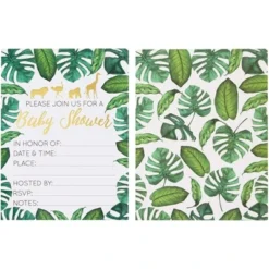 Juvale 36-Pack Baby Shower Invitation With Envelopes, Gold Foil Tropical Animal Designs (5 X 7 In) -Juvale GUEST 85bbb420 dfd1 47dc 9e8d 0d58ee5a71fa