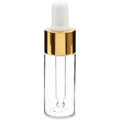 Juvale 24-Pack Clear Glass Tincture Bottles With Dropper, Mini Eye Dropper Bottles For Essential Oils, Travel Aromatherapy Perfume, Gold, 10ml 2 Juvale 24-Pack Clear Glass Tincture Bottles With Dropper, Mini Eye Dropper Bottles For Essential Oils, Travel Aromatherapy Perfume, Gold, 10ml - Image 2