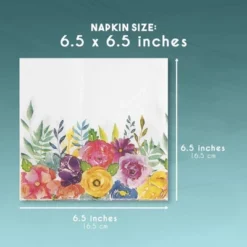 Juvale 100 Pack Floral Paper Napkins Disposable For Bridal Shower, Birthday, Spring Tea Party, 6.5 In -Juvale GUEST 89946165 94f6 4fa8 91f9 34479655b5a3