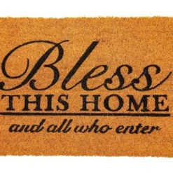 Juvale Blessed Welcome Home Front Door Mat, Natural Coir Rug For Entrance, 1'4"x2'4" -Juvale GUEST 8b4cfd1c 06b4 44ff b774 d2246b426de6