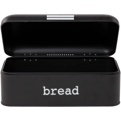 Juvale Stainless Steel Bread Box For Kitchen Countertop, Large Black Bin For 2 Loaves, English Muffins, 16.75x9x6.5 In 7 Juvale Stainless Steel Bread Box For Kitchen Countertop, Large Black Bin For 2 Loaves, English Muffins, 16.75x9x6.5 In - Image 7