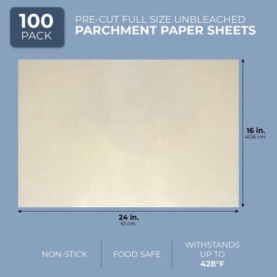 Juvale 100 Pack Square Unbleached Parchment Paper Sheets For Baking, Brown, 16" X 24" 1 Juvale 100 Pack Square Unbleached Parchment Paper Sheets For Baking, Brown, 16" X 24"