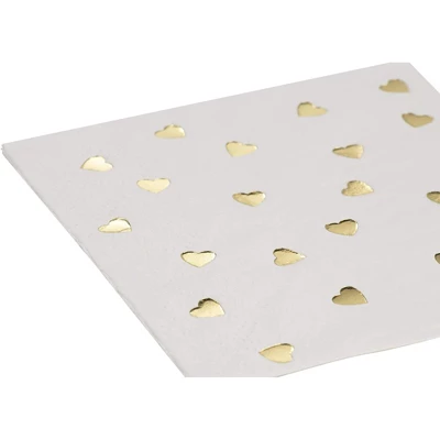 Juvale 50 Pack Gold Heart Cocktail Disposable Paper Napkins Party Supplies, 5 X 5 Inches 4 Juvale 50 Pack Gold Heart Cocktail Disposable Paper Napkins Party Supplies, 5 X 5 Inches - Image 4