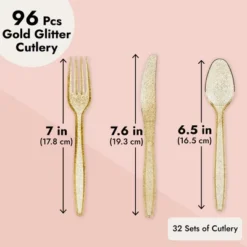 Juvale 96-Pcs Gold Plastic Silverware For Weddings, Birthday Parties, Graduation, Disposable Cutlery Includes Forks, Spoons, Knives (Serves 32) 10 Juvale 96-Pcs Gold Plastic Silverware For Weddings, Birthday Parties, Graduation, Disposable Cutlery Includes Forks, Spoons, Knives (Serves 32) -Juvale GUEST 91d01c48 68a5 4725 ab0f 142f712393ec