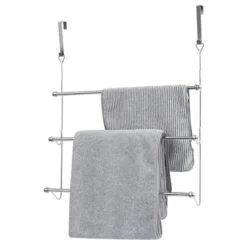 Juvale 3-Bar Over The Door Towel Rack For Bathroom Door Up To 1.57 Inch Thick, Chrome Metal -Juvale GUEST 921c9430 d2dc 4f8a 91b8 955e9281a44a