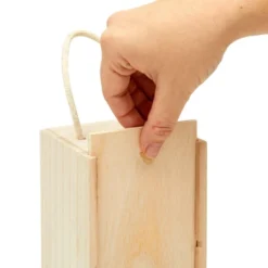 Juvale Wooden Wine Bottle Gift Box With Handle For Holidays, Anniversary, Wedding, Housewarming, 4 X 14 Inches -Juvale GUEST 935eb0c9 2061 4851 b40b badeef2a49e1