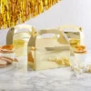 Blue Panda 24 Pack Gold Gable Treat Boxes For Wedding, Birthday Party, Small Boxes For Gifts, Party Favors, Candies, Goodies, 6 X 3.5 X 3.5 In